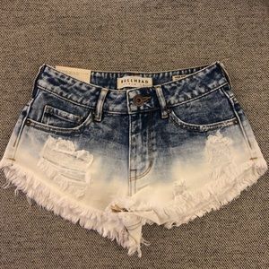 Bullhead || Dip Dye Bleached Denim Shorts